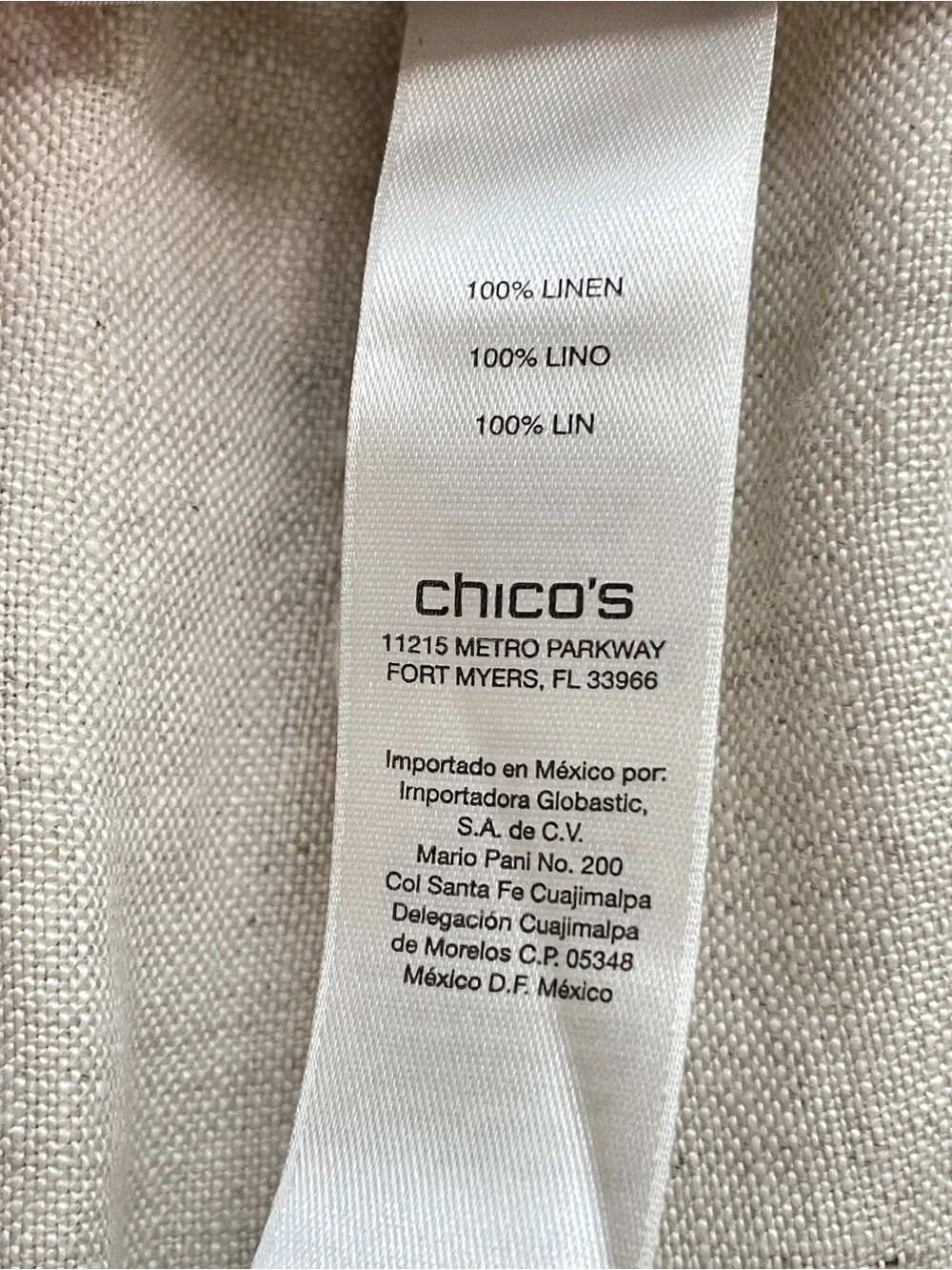 Chicos Linen Ankle Pants Womens 3  XL Neutral Relaxed Minimalist Casual Coastal